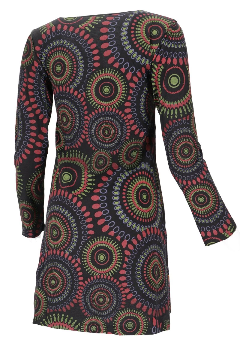 Guru Shop - Damen MANDALA - Freizeitkleid - Schwarz/lemon 4 Guru Shop - Damen MANDALA - Freizeitkleid - Schwarz/lemon – Bild 2