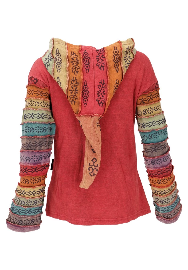 Guru Shop - Damen MIT ZIPFELKAP - Strickjacke - Rot 4 Guru Shop - Damen MIT ZIPFELKAP - Strickjacke - Rot – Bild 2