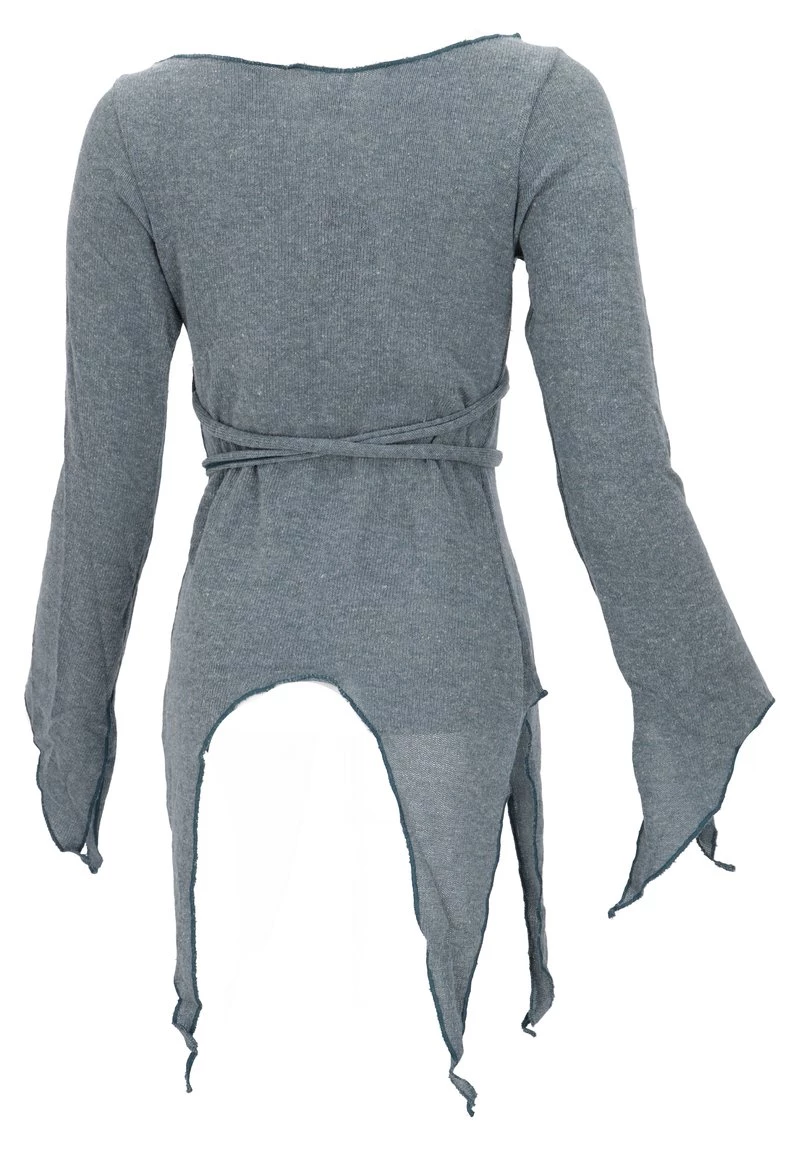 Guru Shop - Damen Strickjacke - Taubenblau 4 Guru Shop - Damen Strickjacke - Taubenblau – Bild 2