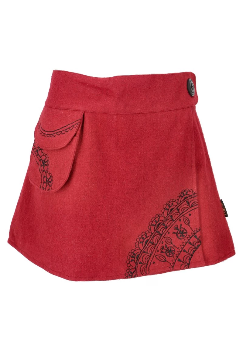 Guru Shop GOA BESTICKTER - Wickelrock - Rot - Damen 3 Guru Shop GOA BESTICKTER - Wickelrock - Rot - Damen