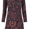 Guru Shop - Damen MANDALA - Freizeitkleid - Schwarz/rot -Fenty Beauty || Guru Shop Verkäufe 410040c444b4462e84b409b265ff1e00