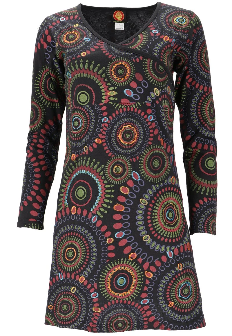 Guru Shop - Damen MANDALA - Freizeitkleid - Schwarz/lemon 3 Guru Shop - Damen MANDALA - Freizeitkleid - Schwarz/lemon