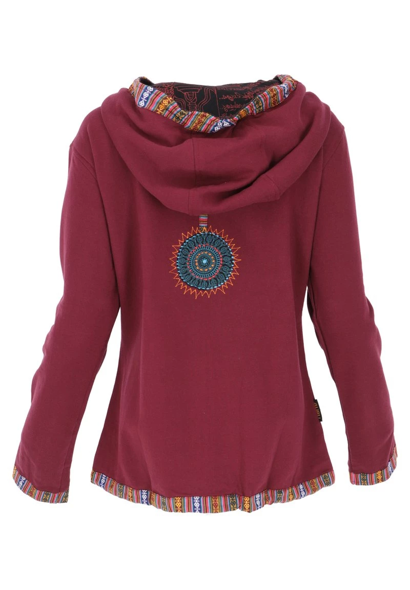 Guru Shop NEPAL ETHNO - Sweatjacke - Bordeauxrot - Damen 4 Guru Shop NEPAL ETHNO - Sweatjacke - Bordeauxrot - Damen – Bild 2