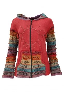 Guru Shop - Damen MIT ZIPFELKAP - Strickjacke - Rot