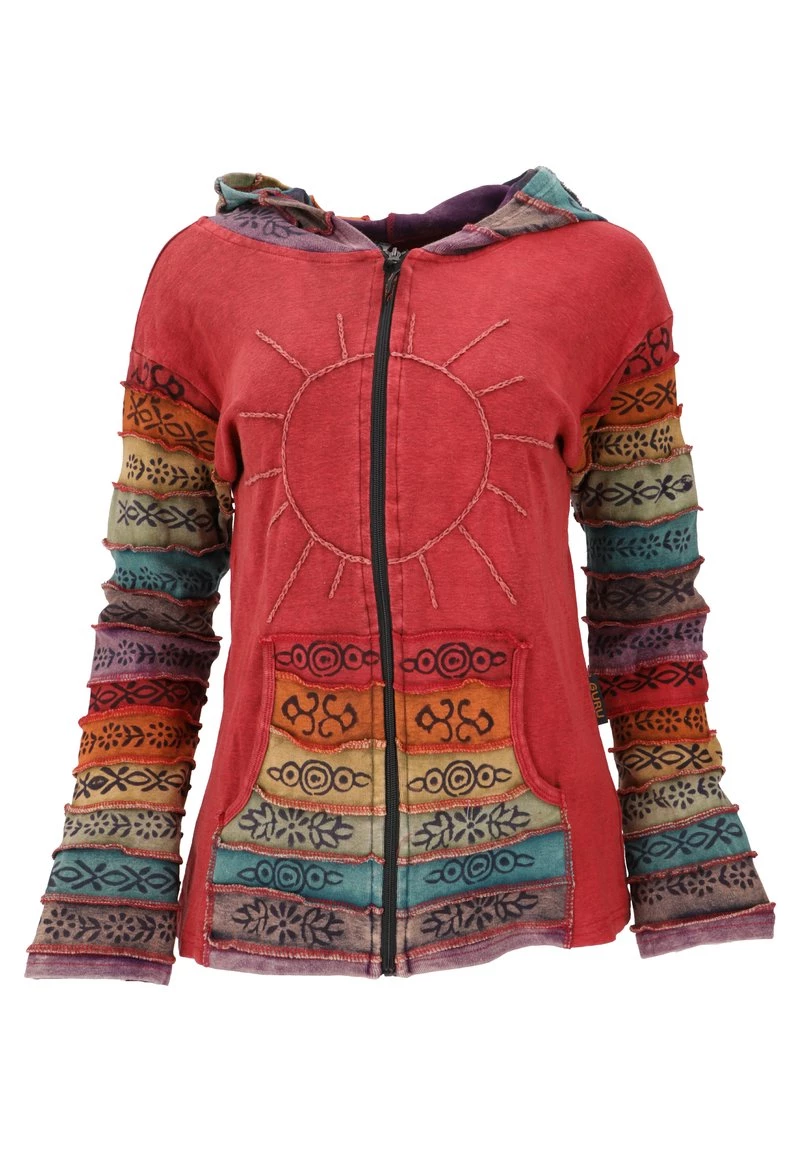 Guru Shop - Damen MIT ZIPFELKAP - Strickjacke - Rot 3 Guru Shop - Damen MIT ZIPFELKAP - Strickjacke - Rot