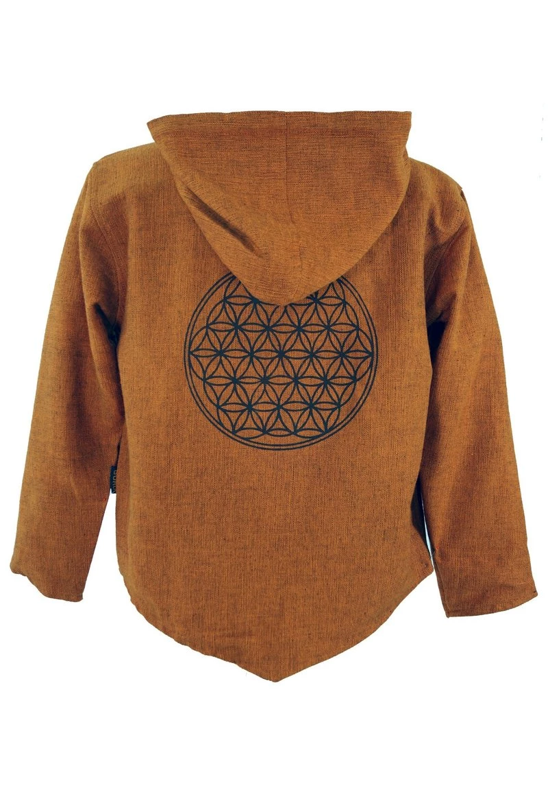Guru Shop FLOWER OF LIFE - Leichte Jacke - Rostorange - Herren 4 Guru Shop FLOWER OF LIFE - Leichte Jacke - Rostorange - Herren – Bild 2