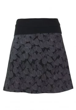 Guru Shop - Damen BOHO TELLERROCK HERBSTLAUB PRINT ORG - A-Linien-Rock - Schwarz