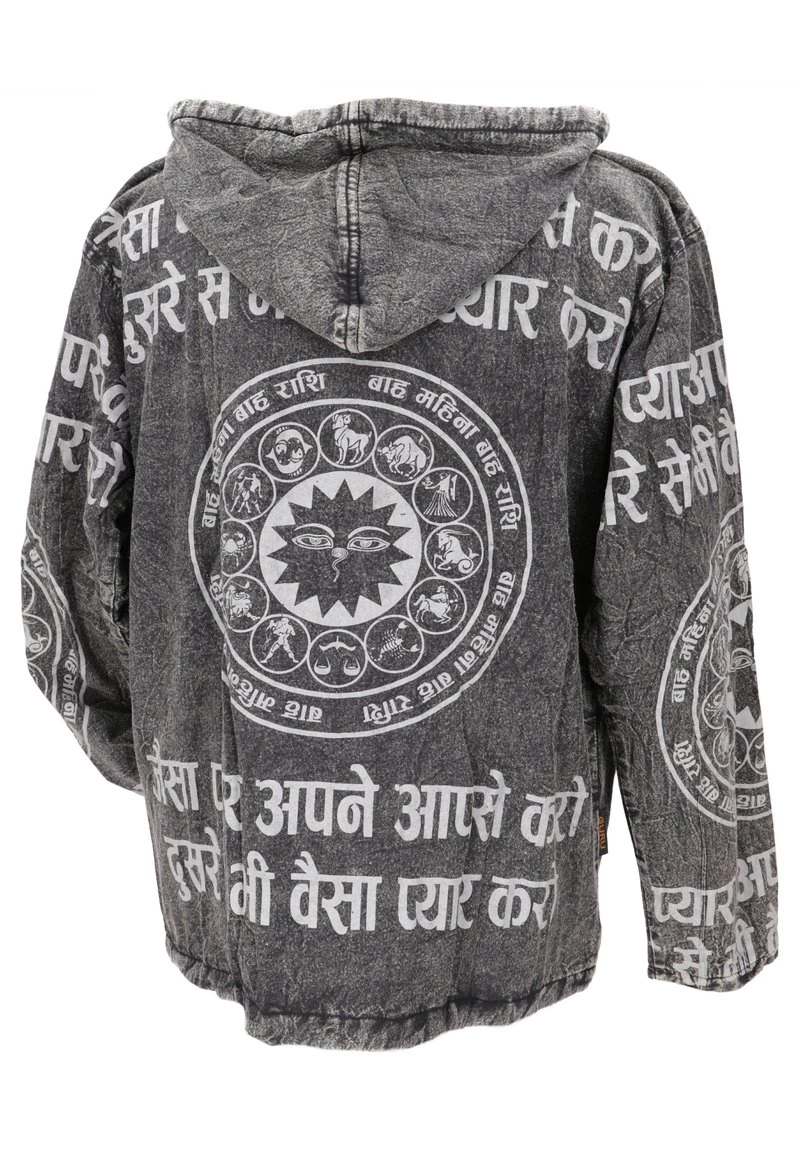 Guru Shop MIT MANTRA DRUCK - Leichte Jacke - Steingrau - Herren 4 Guru Shop MIT MANTRA DRUCK - Leichte Jacke - Steingrau - Herren – Bild 2