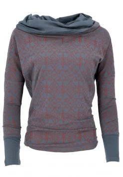 Guru Shop LOCKERES - Kapuzenpullover - Taubenblau/rost - Damen