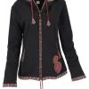 Guru Shop NEPAL ETHNO - Sweatjacke - Schwarz/rot - Damen